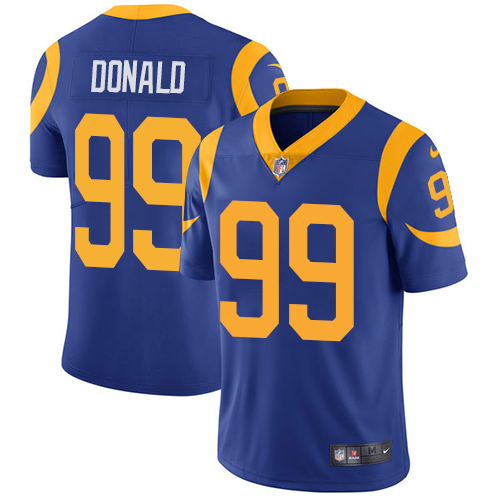 Nike Rams #99 Aaron Donald Royal Blue Alternate Youth Stitched NFL Vapor Untouchable Limited Jersey - Click Image to Close